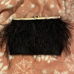 Vintage feather clutch